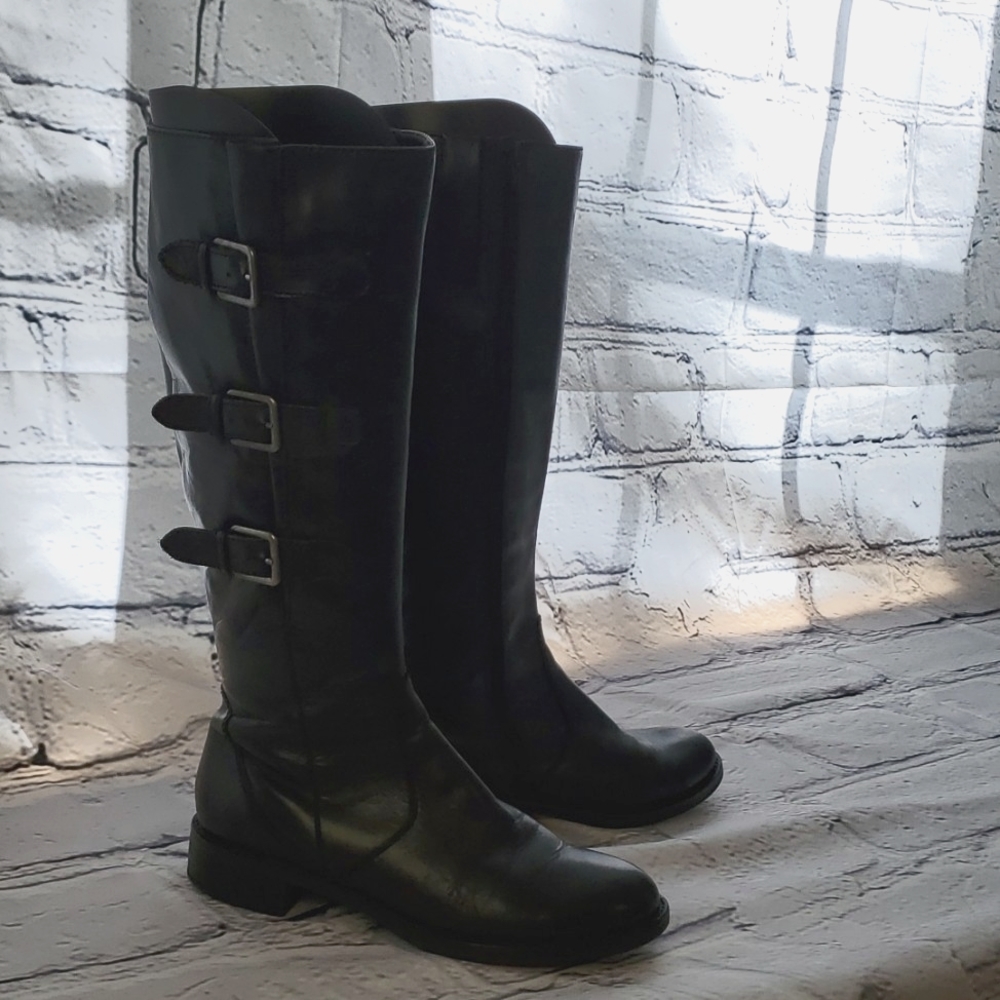 Ecco Tall Knee High Black Boots